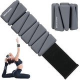 Ankle Weights Set of 2 (2 lb Each) Adjustable Wrist Weights for Women Men Wearable Arm Leg Weight for Pilates, Running, Walking, Workout, Yoga, Dark Grey