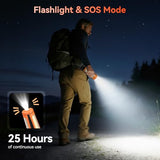 AKOFUN 15000 mAh Rechargeable Camping Light with Stand, Cordless Work Light with 3 LED Lamp Heads, 5500 Lumens Dimmable Camping Essentials Gear Emergency Flashlight with 86" Detachable Tripod, Orange