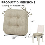 Dining Chair Cushions Set of 4, Dual-Layer Memory Foam Kitchen Chair Cushions, 16.5 x 16.5 x 3.5in, 4 Pack, Beige
