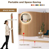 Portable Brown Room Divider Screen - Folding Paper Partition for Office