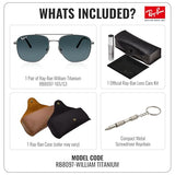 Ray-Ban RB8097 WILLIAM TITANIUM Sunglasses with Official Eyewear Kit