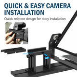 13" HD Wide-Angle Teleprompter with Remote Control, Adjustable Height & 50°–90° Viewing Angle, Beam Splitter Glass, Compatible with DSLR Cameras, Phones & Tablets, for Video Recording & Live Streaming