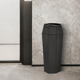 Commercial Heavy-Duty Trash Cans Outdoor Garbage Can with Lid Large Trash Cans with Inside Cabinet for Patio, Black Stainless Steel