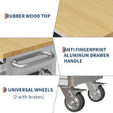 61 Inch Tool Box Mobile 9 Drawers Storage Rolling Cabinet with Wheels Lock Key Locking System Drawer