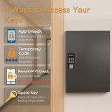 72-Key Smart Key Lock Box Wall Mount – Commercial Key Cabinet with App, Keypad, Bluetooth & WiFi Unlock (Sold Separately