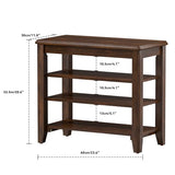 Taitiy Shoe Bench Storage Rubberwood, Entryway Bench with 3-Tiers Height Adjustable, Shoe Rack Front Door Entrance Organizer for Hallway Living Room, Mudrooms, Walnut,23.6"