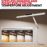 Honeywell LED Desk Lamp with Base - HJ1WT Sunturalux Eye-Caring Architect Desk Lamp for Home Office, 1200LM Computer Desk Light 4 Color, White