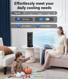 Personal Tower Cooling Fans that Blow Cold Air, Standing Small Desk Fan with 3 Speeds & Timer, 60° & 110° Oscillating Table Fan, Quiet and Safe Electric Floor Fan for Bedroom, Bedside, Home, Office