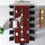 15FT Large Conference Table, 16-18 Person Rectangular Office Meeting Table