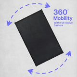 Adjustable Height Rolling AV Cart, Mobile Workstation With Drop Leaf Shelves