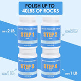 KoolStone Rock Tumbler Grit Kit [6 Pounds], Polish Up to [40 lbs.] of Rocks, 4 Steps Polish Refill Media Kit, Compatible with All Rock Tumbler, Essential Kit for Polishing