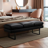Waiting Room Bench with 3 Seats,Faux Leather Reception Bench Upholstered Office Guest Chair