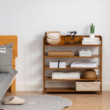 SOBIBO Bamboo Shoe Rack Organizer, 5 Tier Shoe Shelf Storage Organizer, for Entryway, Hallway, and Closet (Brown-39)