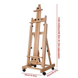 Heavy Duty Painting Easel Red Beech Wood Display Easel Stand Vertical & Horizontal Folding Sketch Easel H-Frame Artist Easel Oil Painting Easel Stand for Adults, Beginners, Artists