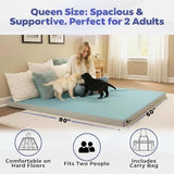 Hazli Matrix AirCell 4 Inch Memory Foam Camping Mattress Pad - Queen Roll Up Mattress for Adults - Double Portable Cot Sleeping Pad-2 Person Floor Mat or Bed Roll - Queen 80" x 60" x 4" Blue