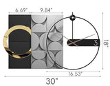 PSYCHE GOD Large Decorative Wall Clock Silent Non-Ticking Modern Metal Wall Clock for Living Room Office Bedroom Kitchen Home Decor, 30" X 18", Black