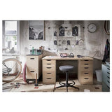 ALEX/LAGKAPTEN Modern White Stained Oak Computer Desk