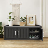 EasyUp Shoe Bench Entryway, Waterproof Resin Shoe Cabinet,Outdoor Shoes Storage Bench, 2-Tier Hallway Shoes Rack with Adjustable Shelves for Entryway, Living Room, Bedroom(Black,3 Door)