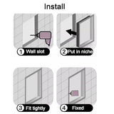 This Waterproof Recessed Bathroom with Built-in Trash Can, Stainless Steel Shower Storage