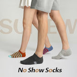 Sunew 8 Pairs No Show Socks Womens Mens Low Cut Non Slip Casual Socks Invisible Flat Boat Liner Socks Black Large