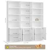 71" Wide 6 Tier Book Shelf with 18 Storage Shelves, Large Wooden Bookshelves, Tall Bookcase for Office,