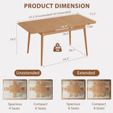 Muwuele Solid Wood Extendable Dining Table for 4-8 People