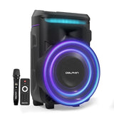 Dolphin NightWave 1800: 18" Portable Bluetooth Party Speaker – 100W RMS, Powerful 18" Woofer, LED Lights, WaveSync™, X-Bass, Rechargeable Battery, Bluetooth 5.1, 21" Tall – Perfect for Parties