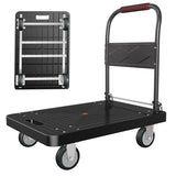 Platform Truck, Foldable Handcart with Swivel Wheel 34"x22" Heavy-Duty Push Dolly Cart