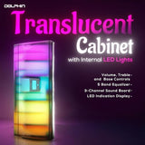 Dolphin Elite 290 Bluetooth Party Speaker – Dual 15" Big Speaker with Wireless Microphone, XLR Input, 200W RMS, Translucent Cabinet, Deep Bass, LED Light Show, High Clarity Sound, DJ & Karaoke Ready