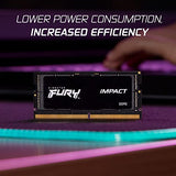Kingston FURY Impact 32GB (2x16GB) 6400MT/s CL38 DDR5 SODIMM | Intel XMP 3.0 | Plug N Play | Laptop Memory