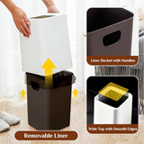 2 Pack Square Modern Trash Can Bedroom, 3Gal/12L Bathroom Trash Can
