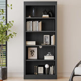 83.4" Tall Bookcase with LED Light, 5-Tier Wood Bookshelves with Adjustable Storage Shelves for Living Room Home Office