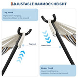 Garvee Double Hammock with Foldable Steel Stand and Carry Bag – Indoor/Outdoor Standing Hammock, 450 LBS Capacity, for Garden, Camping, Beach (Coffee)