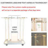 Customizable Logo & Text Church Pulpit,Transparent LED Acrylic Podium with Wheels and Vertical Reading Platform