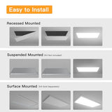 2x4 LED Flat Panel Light,Selectable 5CCT,0-10V Dimmable,9360LM,6Pack