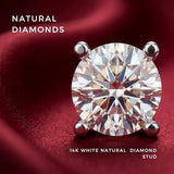 1/5 to 2 Carat TW Natural Real Diamond Solitaire Studs Earrings