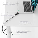 Compulocks Ledge Lock Adapter for MacBook Air 15 Inch M1-M5 - Combination Cable Lock, Durable Anti-Theft Security for Laptop, Office, and Home Use - Silver