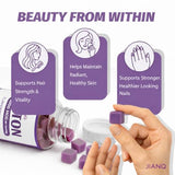 JianQ Biotin Gummies for Hair Skin & Nails – High Strength 5000 mcg Biotin with Collagen, Zinc & Vitamin C | Vegan, Sugar-Free, Non-GMO | Supports Healthy Hair Growth | 60 Count