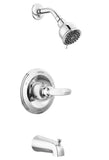 Delta Faucet Foundations Chrome Shower Faucet Set with 2-Spray Chrome Shower Head, Tub and Shower Trim Kit, Shower Faucet Sets Complete, Chrome BT1341 (Valve Not Included)