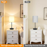 Table Lamps Set of 2 with 2 USB & AC Outlet, Bedside Nightstand Lamps for Bedroom Living Room Kid’s Room