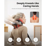BOB AND BRAD iNeck Pro Cordless 4D Shiatsu Neck Massager with Heat for Pain Relief, FSA Eligible HSA Deep Tissue Kneading for Neck, Shoulder & Back, 190 Min Long Battery Life, for Office, Travel Gifts