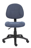 Boss Office Products B315-BE Perfect Posture Delux Fabric Task Chair Without Arms in Blue, 250