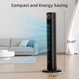 Antarctic Star Tower Fan Portable Floor Fans 85°Oscillating Fan Quiet Cooling 12H Timer Remote Control Standing Bladeless Electric 3 Wind Speeds 4 Modes Bedroom Office,36 inch, Grey