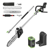 Novorikx 60V Pole Saw for Tree Trimming, High-Power Electric Pole Chainsaw with 10-Inch Bar, 15FT Reach Battery Powered Pole Saw for Heavy-Duty Branch Cuttin
