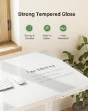 Marsail Glass Standing Desk with Drawer, 48 x 24 inch Electric Standing Desk