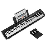 AODSK 88 Key Weighted Portable Digital Piano for Beginners, Full Size Hammer Action Electric Piano with Music Stand, Three-pedal, Built-in Speakers, USB & Power Supply