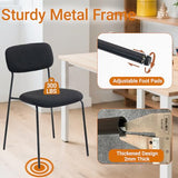 Sidanli Stackable Waiting Room Chairs, Armless Upholstered Guest Chairs Set of 4 with Comfotable Cushion