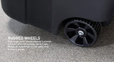 32 Gallon Wheeled Outdoor Garbage Can with Attached Snap Lock Lid and Heavy-Duty Handles