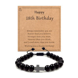 NANYUANZI Cross Bracelet for Men Teens, Inspirational Birthday Gifts for 18th Birthday, Religious Gift for Son,Brother, Grandson