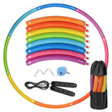 Phobby Weighted Exercise Hoop for Adults, 2.2lbs Adjustable Fitness Hoop, 8 Detachable Hoop Sections with Jump Rope & Storage Bag, Home Gym Workout